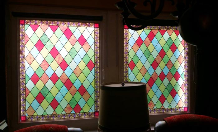6,64€/m²] Fensterfolie I Selbstklebende Folie Fenster bunt I Deko  Buntglasfolie